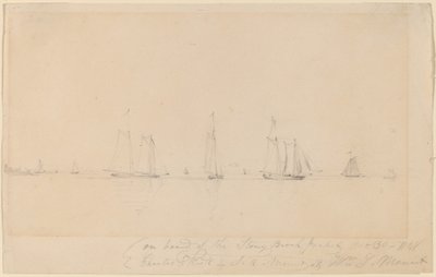 ストーニー ブルック パケットに乗船 作： William Sidney Mount