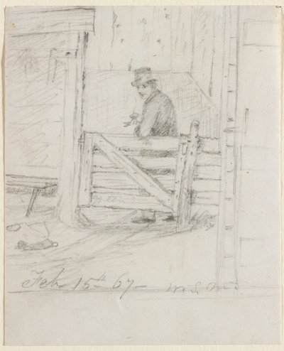 フェンスで休む、1867年。 作： William Sidney Mount