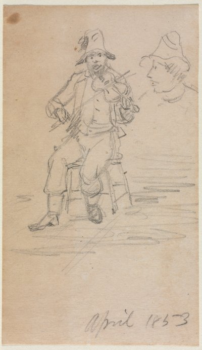 フィドリング乞食、1853年。 作： William Sidney Mount