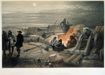 バッテリーで静かな夜、1855 作： William Crimea Simpson