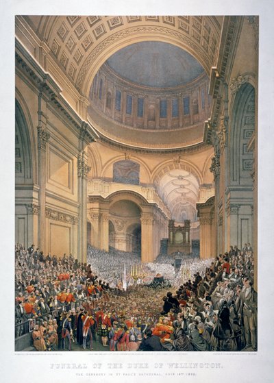 ウェリントン公爵の葬儀中のセント・ポール大聖堂の内部（1852年 1853年、ロンドン    作： William Simpson