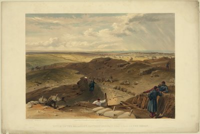 マラコフのリダウト、バッテリージャーベイとリダンの後部、1855 作： William Crimea Simpson