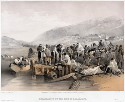 1855年、バラクラでの病人の乗船 作： William Crimea Simpson