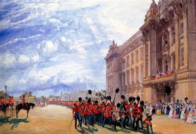 クリミアからの衛兵の帰還、1856 年 7 月。 作： William Simpson