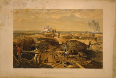 1855年の左側面から撮ったレダンの内部 作： William Crimea Simpson