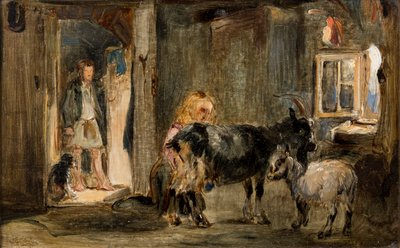 ヤギの群れのコテージのための研究、1832 作： William Simson