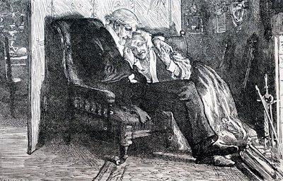 老夫婦。イギリスのイラストレーター、ウィリアム・スモール(1843-1929)によるもの。1880年（彫刻 作： William Small