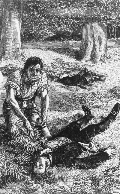 Adam Bede のイラスト、George Eliot (1819-1880) の小説、彫刻 作： William Small