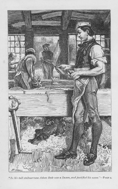 George Eliot、c1885によるAdam Bedeのシーン 作： William Small