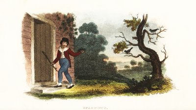 実験でスズメの子供の巣を親から奪った少年時代のWilliam Smellie氏 作： William Smellie