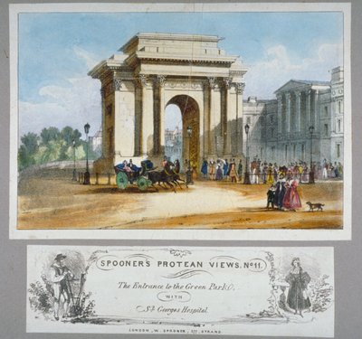 ハイド・パーク・コーナー、ロンドン、1835年頃                                    作： William Spooner