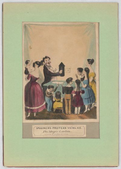 スプーナーの変幻自在な見解、いいえ。 5.魔法のランタン、1838年頃（手彩色のリソ） 作： William Spooner