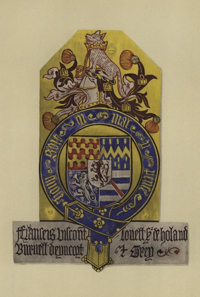 サー・フランシス・ロヴェル、ティメルシュの子爵ロヴェルとホーランド卿、1483-1487（クロモリト） 作： William St John Hope