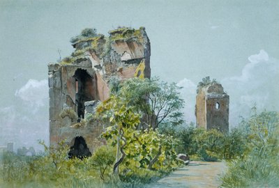 トラヤヌスセッテセールの浴場、ヴィラブランカッチョ、ローマ、ca。 1882年。 作： William Stanley Haseltine