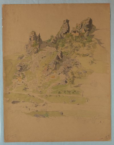 ドイツ、キルン近郊のカレンフェルズ城 作： William Stanley Haseltine