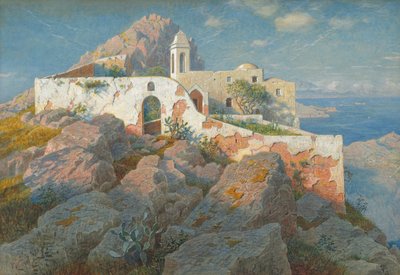 サンタマリアアケトレラ、アナカプリ、1892年（グラファイトに水彩とガッシュ） 作： William Stanley Haseltine