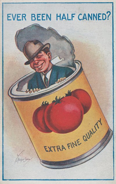 半分缶詰になったことはある？(カラーリトグラフ） 作： William Stocker Shaw