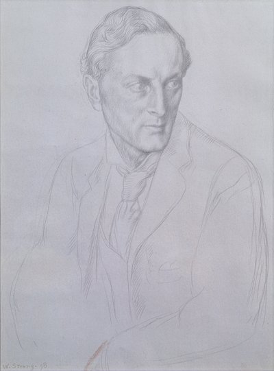 ヘンリー・ジョン・ニューボルト卿の肖像（1862-1938）詩人、1898年（紙にシルバーポイント） 作： William Strang