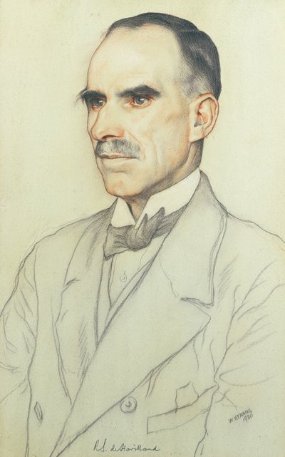 ウィリアム・デ・ハビランドの肖像、1920（紙に鉛筆とクレヨン） 作： William Strang