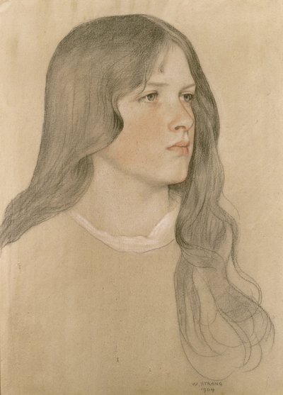 少女の肖像1904（紙に色鉛筆） 作： William Strang