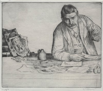 自画像-エッチャー、1897。 作： William Strang