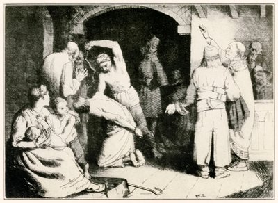 巡礼者からの忠実な人々の激励は、この世界から進歩するものへ、ジョン・バニヤン（1628-1688）によるものウィリアム・ストラン（1859-1921）によるイラスト忠実な彼のトライアの後に拷問 作： William Strang