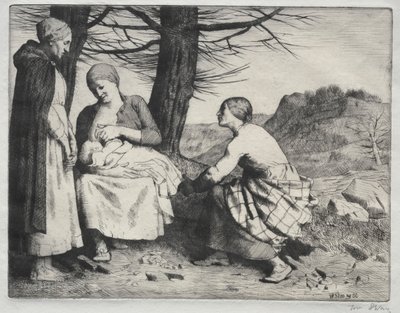 女性と子供c。 1886年。 作： William Strang