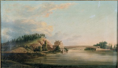 1815年頃、スクールキル川に架かる橋の眺め 作： William Strickland