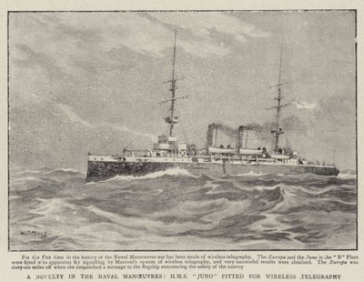 海軍の操縦におけるノベルティ、無線電信に適合したHMSジュノ 作： William T. Maud
