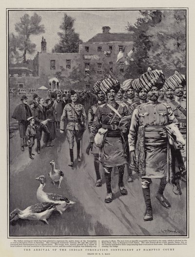 ハンプトンコートにインドの戴冠式派遣団が到着 作： William T. Maud