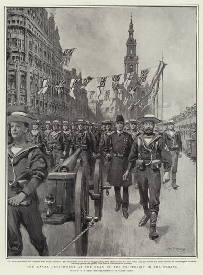 ストランドの行列の先頭にある海軍の分遣隊 作： William T. Maud