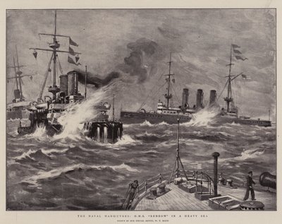 海軍の操縦、重海でのHMSベンボウ 作： William T. Maud
