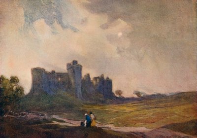 来る嵐、カリュー城、c1913 1914-1915 作： William Tatton Winter