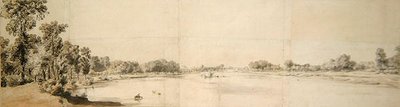 テムズ川の眺め（水彩・紙） 作： William Taverner