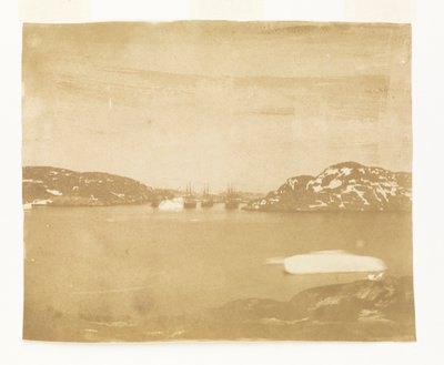 ベルチャー船長指揮下のフランクリン捜索船に向かって湾を横切る眺め 作： William Thomas Domville