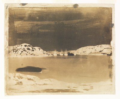 ベルチャー船長指揮下のフランクリン捜索船に向かって湾を横切る眺め 作： William Thomas Domville