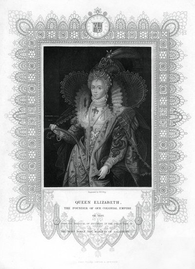 イングランドのエリザベス1世、19世紀。 作： William Thomas Fry