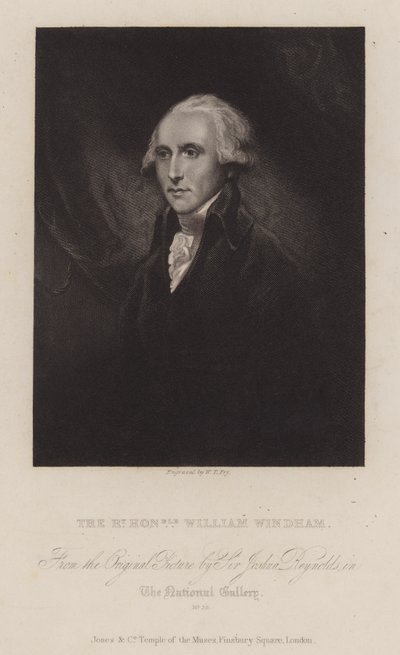 ウィリアム・ウィンダム（イギリスのホイッグ派の政治家）（エングレーヴィング 作： William Thomas Fry