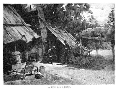 ブッシュマンズホーム、オーストラリア、1886年。 作： William Thomas Smedley