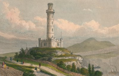 ネルソン記念碑、カルトンヒル、エディンバラ、c1830。 作： William Tombleson