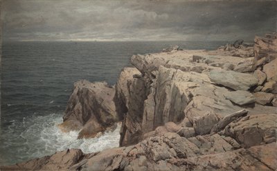 鵜の崖、ロードアイランド州ジェームズタウン、1877年。 作： William Trost Richards