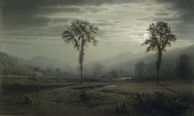 マウント・ラファイエットの月明かり、ニューハンプシャー、1873年。 作： William Trost Richards