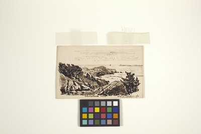 海景（クリーム紙にペンとインク） 作： William Trost Richards