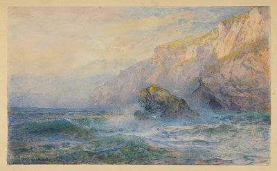 「At Icart Point, Guernsey」後の研究 作： William Trost Richards