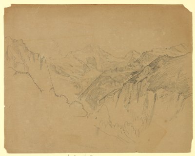 風景の研究、ラウターブルンネン、スイス 作： William Trost Richards