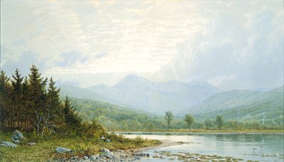 マウントチョコルア、ニューハンプシャー、1872年に沈む夕日。 作： William Trost Richards