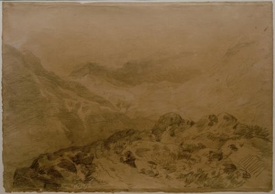 山間の岩が多い道（グレン・クロウ、ベン・アーサーの坂道：ベン・アン・ロチェーン） 作： Joseph Mallord William Turner