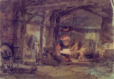 鉄鋳物工場の内部 作： Joseph Mallord William Turner
