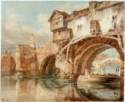 シュルーズベリーの古いウェールズ橋を死ぬ 作： Joseph Mallord William Turner