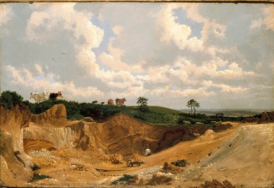 オックスフォード近郊、ショットオーバー・ヒルの砂利採取場、c1818 作： Joseph Mallord William Turner